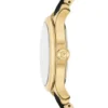 Orologio Gilmore a tre lancette con datario, color oro e ceramica nera