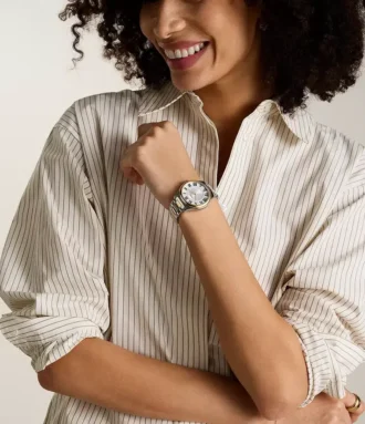 Orologio Gilmore a tre lancette con datario in acciaio inossidabile bicolore