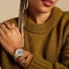 Orologio Gilmore a tre lancette con datario in acciaio inossidabile color oro