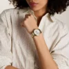 Orologio Gilmore a tre lancette con datario in acciaio inossidabile color oro