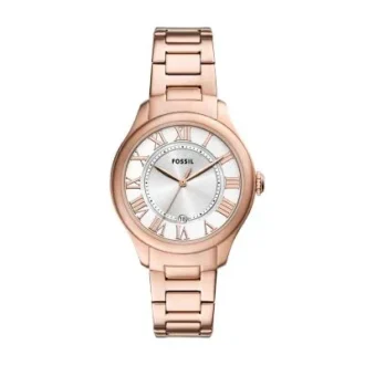 Orologio Gilmore a tre lancette con datario in acciaio inossidabile color oro rosa