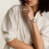 Orologio Gilmore a tre lancette con datario in acciaio inossidabile color oro rosa