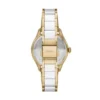 Orologio Gilmore a tre lancette con datario, oro e ceramica bianca