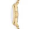 Orologio Gilmore a tre lancette con datario, oro e ceramica bianca