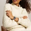 Orologio Gilmore a tre lancette con datario, tonalità oro rosa e ceramica blu navy