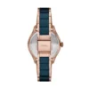 Orologio Gilmore a tre lancette con datario, tonalità oro rosa e ceramica blu navy