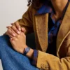 Orologio Gilmore a tre lancette in pelle blu navy