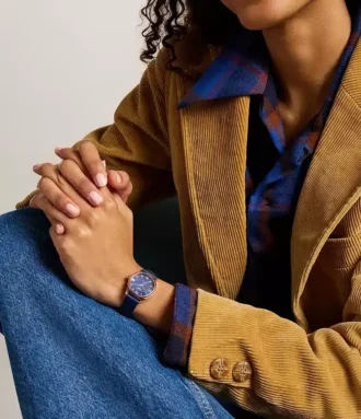 Orologio Gilmore a tre lancette in pelle blu navy