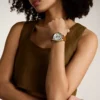 Orologio Gilmore con tre lancette e datario in pelle marrone medio