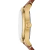 Orologio Gilmore con tre lancette e datario in pelle marrone medio