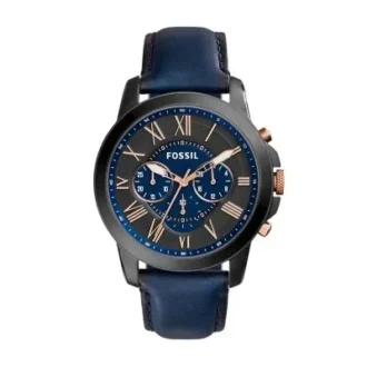 Orologio Grant Chronograph in pelle blu navy