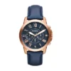 Orologio Grant Chronograph in pelle blu navy