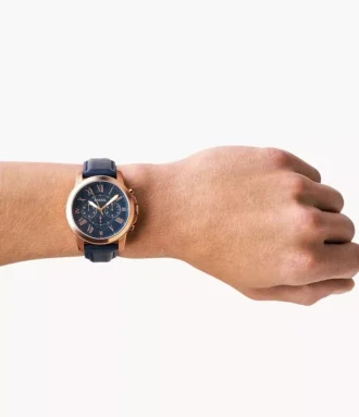 Orologio Grant Chronograph in pelle blu navy