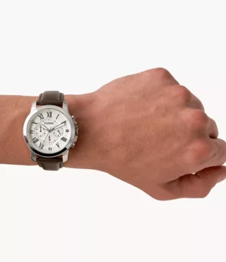 Orologio Grant Chronograph in pelle marrone