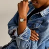 Orologio Harlow a tre lancette con cinturino in pelle marrone medio