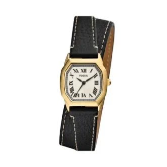 Orologio Harlow a tre lancette con cinturino in pelle nera