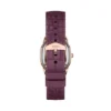 Orologio Harlow a tre lancette in pelle coccodrillo bordeaux
