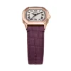 Orologio Harlow a tre lancette in pelle coccodrillo bordeaux