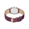 Orologio Harlow a tre lancette in pelle coccodrillo bordeaux