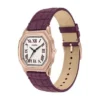 Orologio Harlow a tre lancette in pelle coccodrillo bordeaux