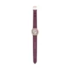 Orologio Harlow a tre lancette in pelle coccodrillo bordeaux