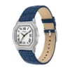 Orologio Harlow a tre lancette in pelle di coccodrillo blu navy