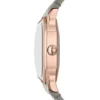 Orologio Harlow a tre lancette in pelle di coccodrillo grigia