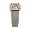 Orologio Harlow a tre lancette in pelle di coccodrillo grigia