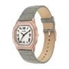 Orologio Harlow a tre lancette in pelle di coccodrillo grigia