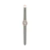 Orologio Harlow a tre lancette in pelle di coccodrillo grigia