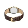 Orologio Harlow a tre lancette in pelle di coccodrillo marrone