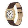 Orologio Harlow a tre lancette in pelle di coccodrillo marrone