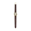 Orologio Harlow a tre lancette in pelle di coccodrillo marrone