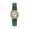 Orologio Harlow a tre lancette in pelle di coccodrillo verde