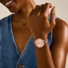 Orologio Jacqueline a tre lancette in acciaio inossidabile color oro rosa