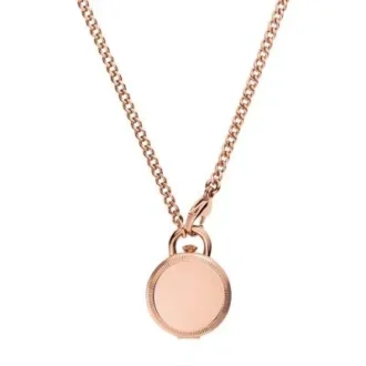 Orologio Jacqueline a tre lancette in acciaio inossidabile color oro rosa con medaglione