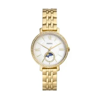 Orologio Jacqueline Sun Moon multifunzione in acciaio inossidabile color oro