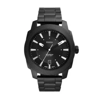 Orologio meccanico a tre lancette con datario in acciaio inossidabile nero