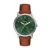 Orologio minimalista a tre lancette con cinturino in pelle marrone
