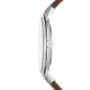 Orologio minimalista a tre lancette con cinturino in pelle marrone