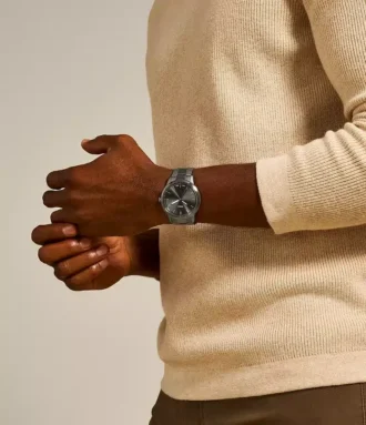 Orologio minimalista a tre lancette in acciaio inossidabile color fumo