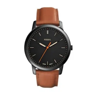 Orologio minimalista sottile a tre lancette in pelle marrone chiaro