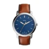 Orologio minimalista sottile a tre lancette in pelle marrone chiaro