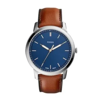 Orologio minimalista sottile a tre lancette in pelle marrone chiaro
