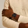 Orologio minimalista sottile a tre lancette in pelle marrone chiaro