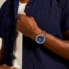 Orologio minimalista sottile a tre lancette in pelle marrone chiaro