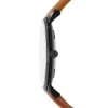 Orologio minimalista sottile a tre lancette in pelle marrone chiaro