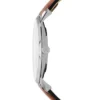 Orologio minimalista sottile a tre lancette in pelle marrone chiaro