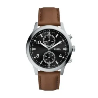 Orologio multifunzione Bennett in pelle marrone