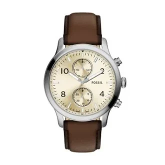 Orologio multifunzione Bennett in pelle marrone